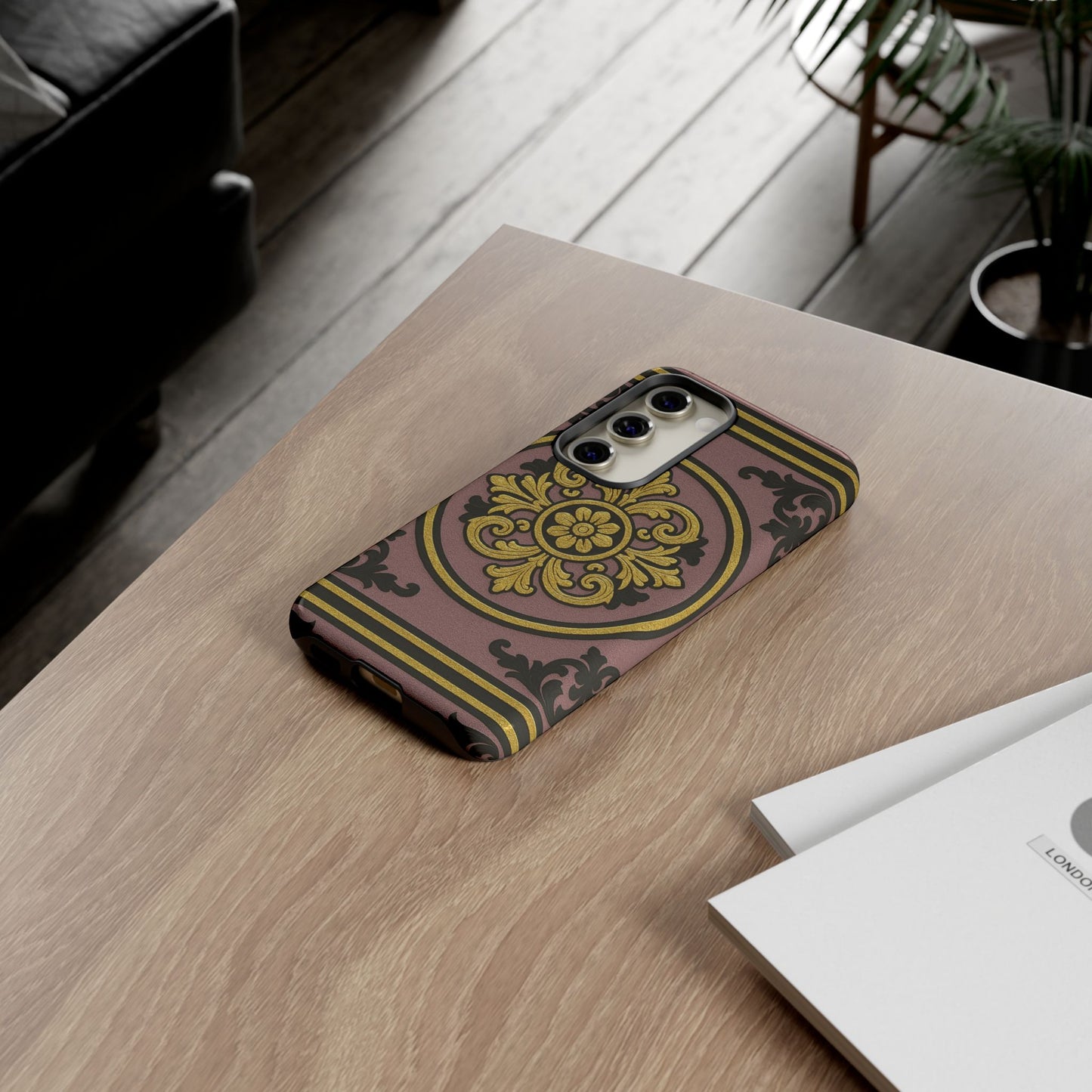 Gilded Mauve With Gold-Black Baroque Tough Cases