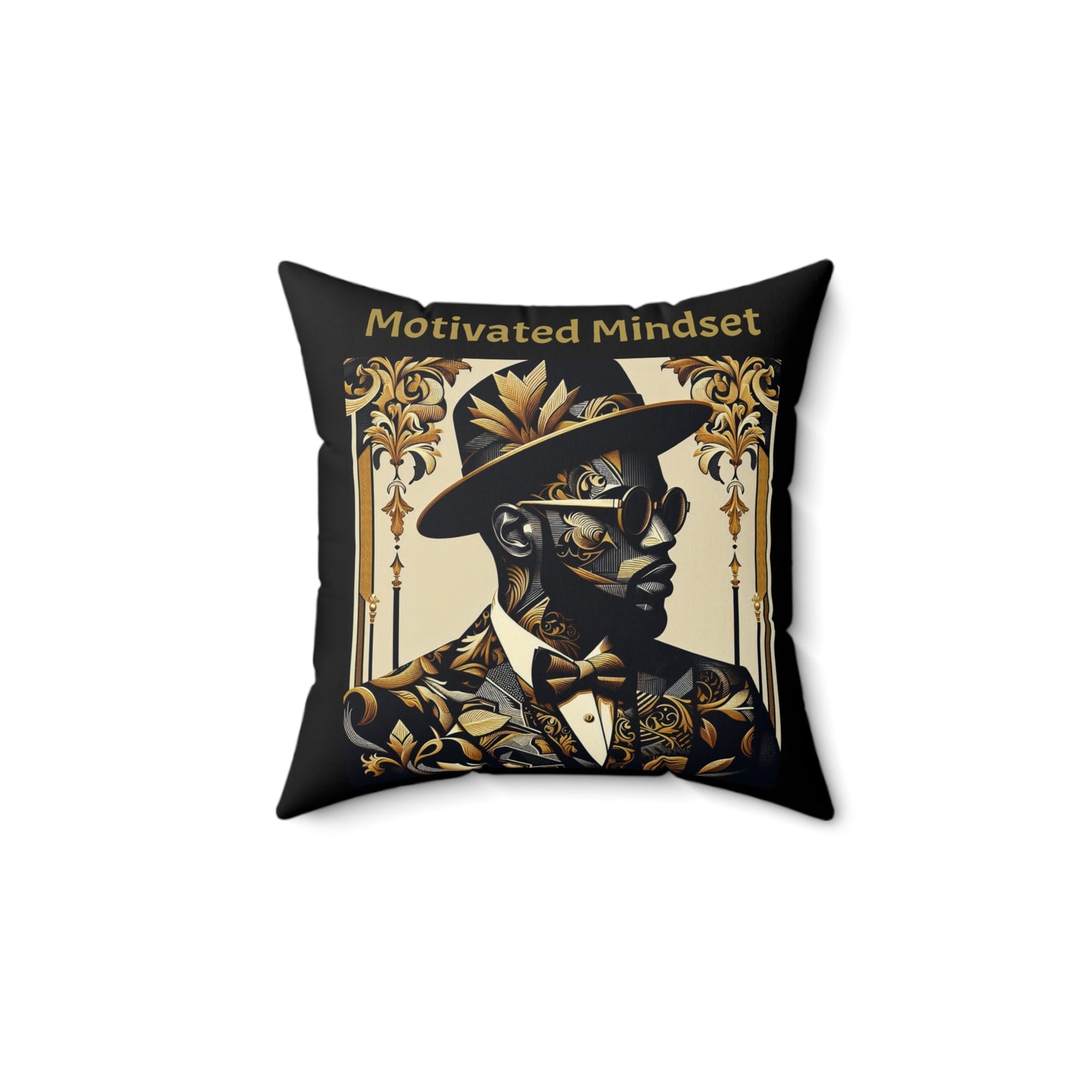 Motivated Mindset Faux Suede Pillow, Inspirational Home Decor, Luxury Cushions for Living Room, Modern Home Accessories