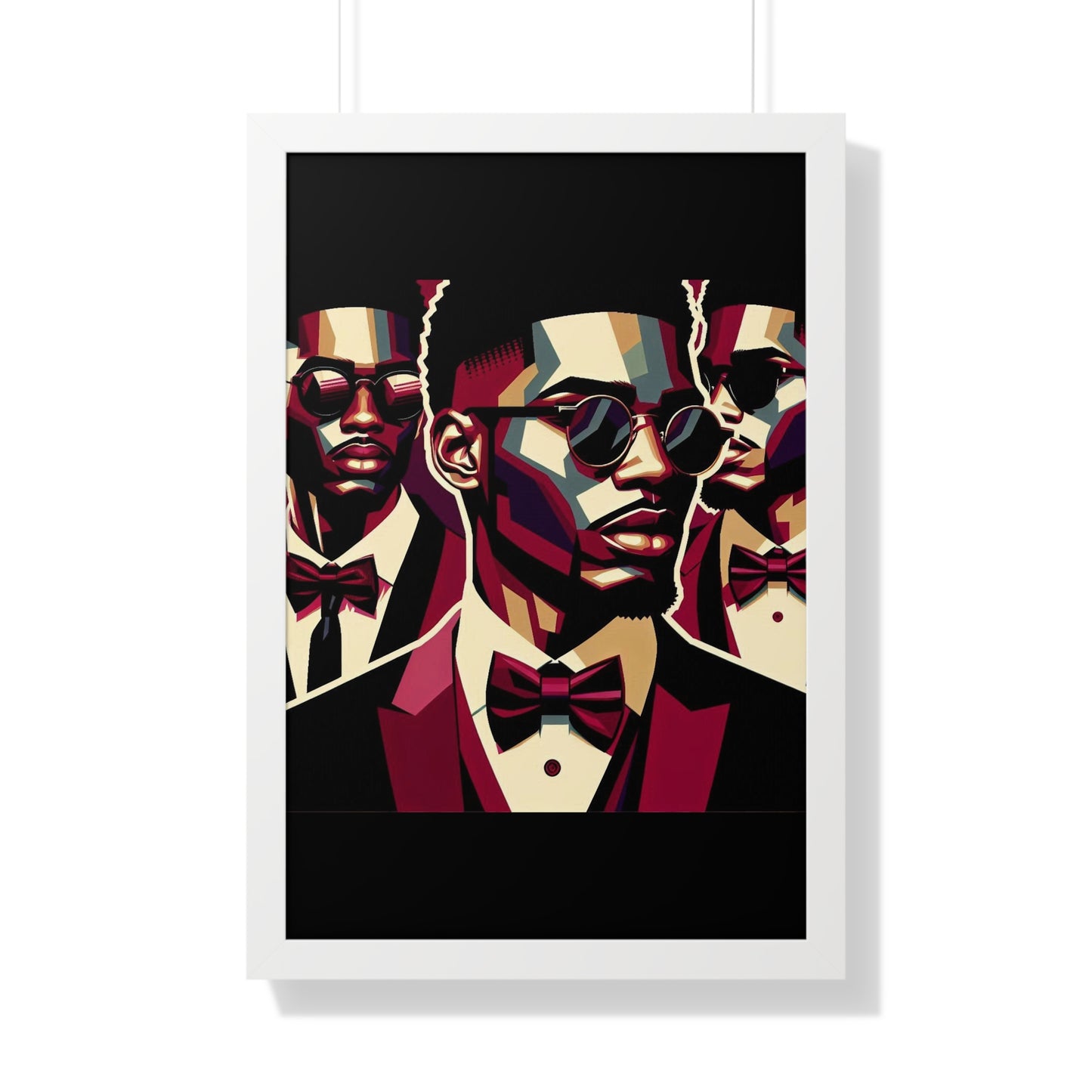 Stylish Framed Vertical Poster - Modern Art for Home Decor - Man In Burgundy Suit