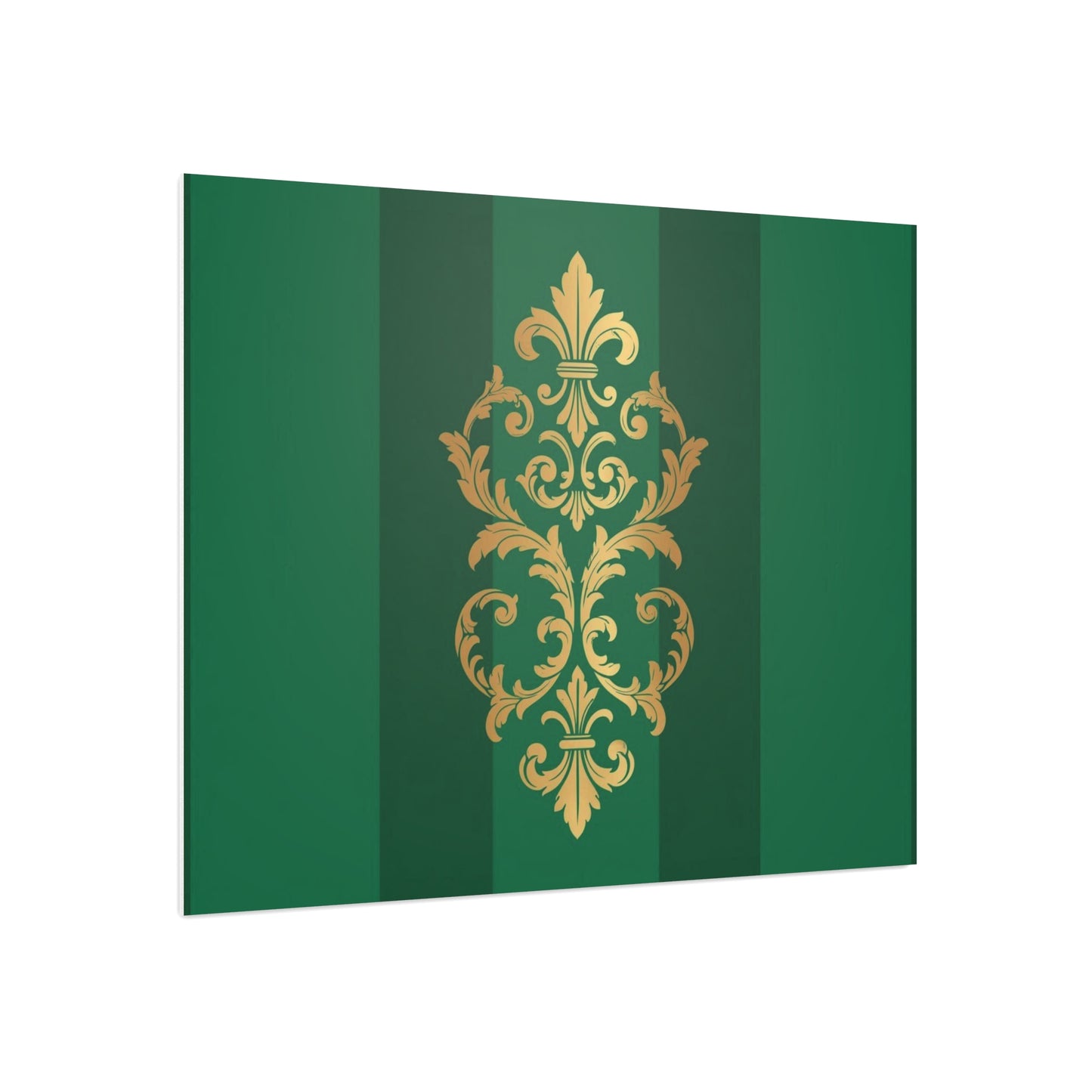 Gold Baroque Green Striped Foam Board Wall Art — Elegant Decorative Plaque