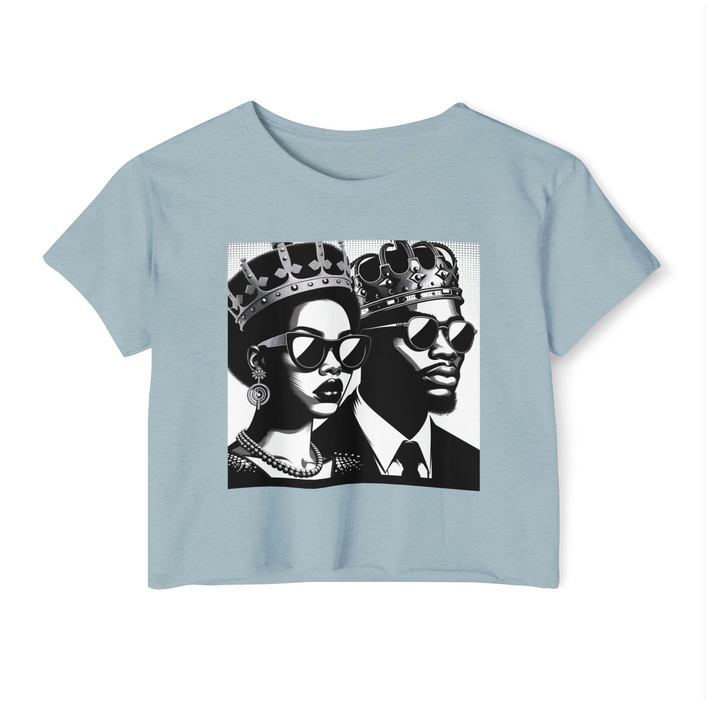 Crowned Kings Festival Crop Top | Stylish Women's Summer Tee, Music Festival Shirt, Streetwear, Boho Chic, Unique Graphic Top