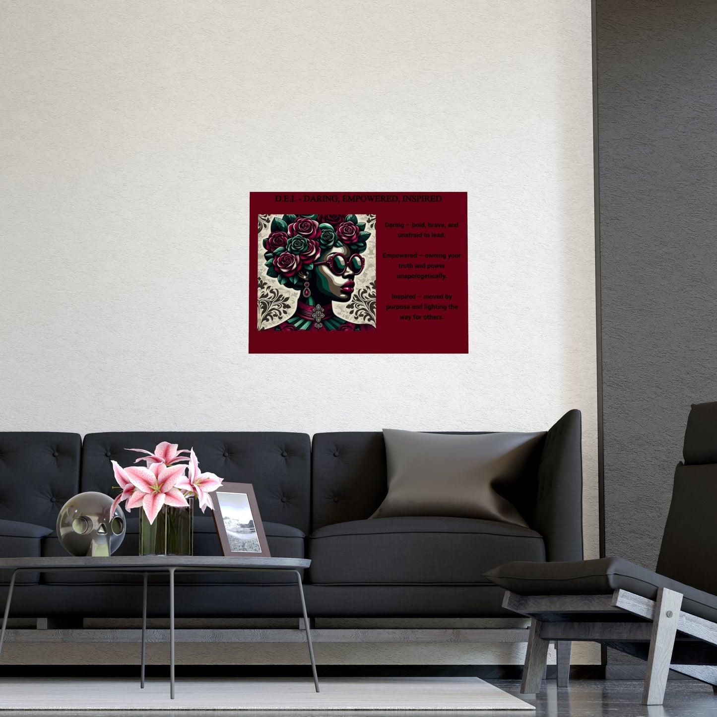 Empowered Woman Matte Poster - Inspirational Art for Home Decor - Daring, Empowered, Inspired