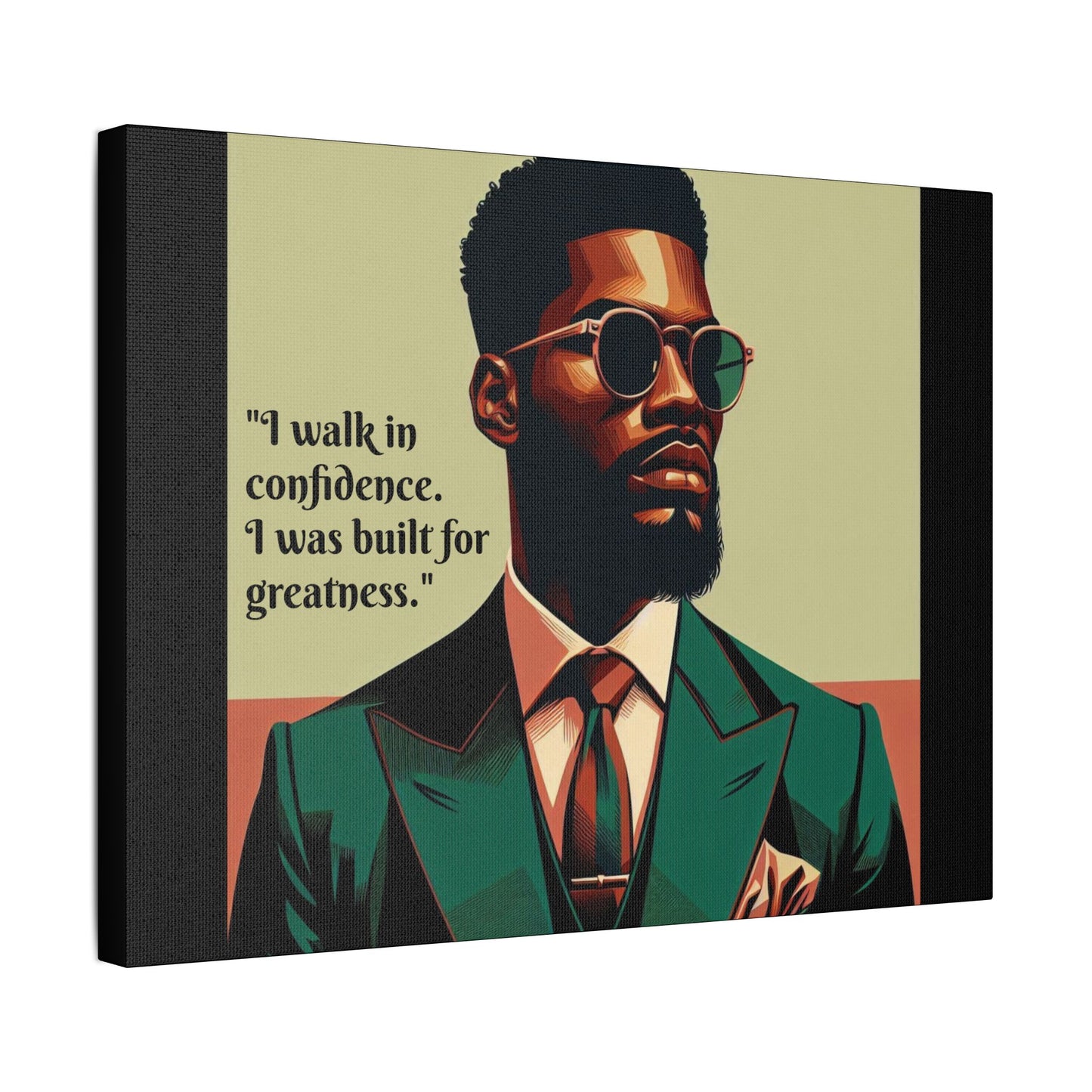 Afro Art Print Canvas, Wall Decor, Satin Stretched Canvas, African American Art, Office Decor, Home Decor - Built For Greatness
