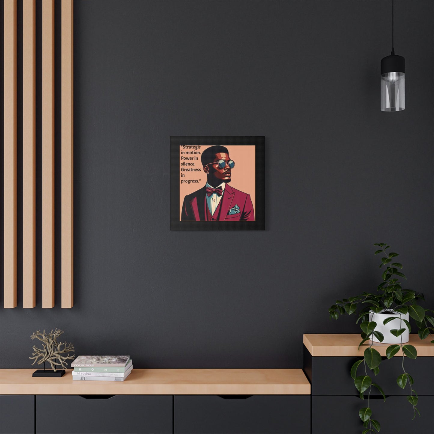Afro Art Print Canvas, Wall Decor, Satin Stretched Canvas, African American Art, Office Decor, Home Decor - "Strategic In Motion...."
