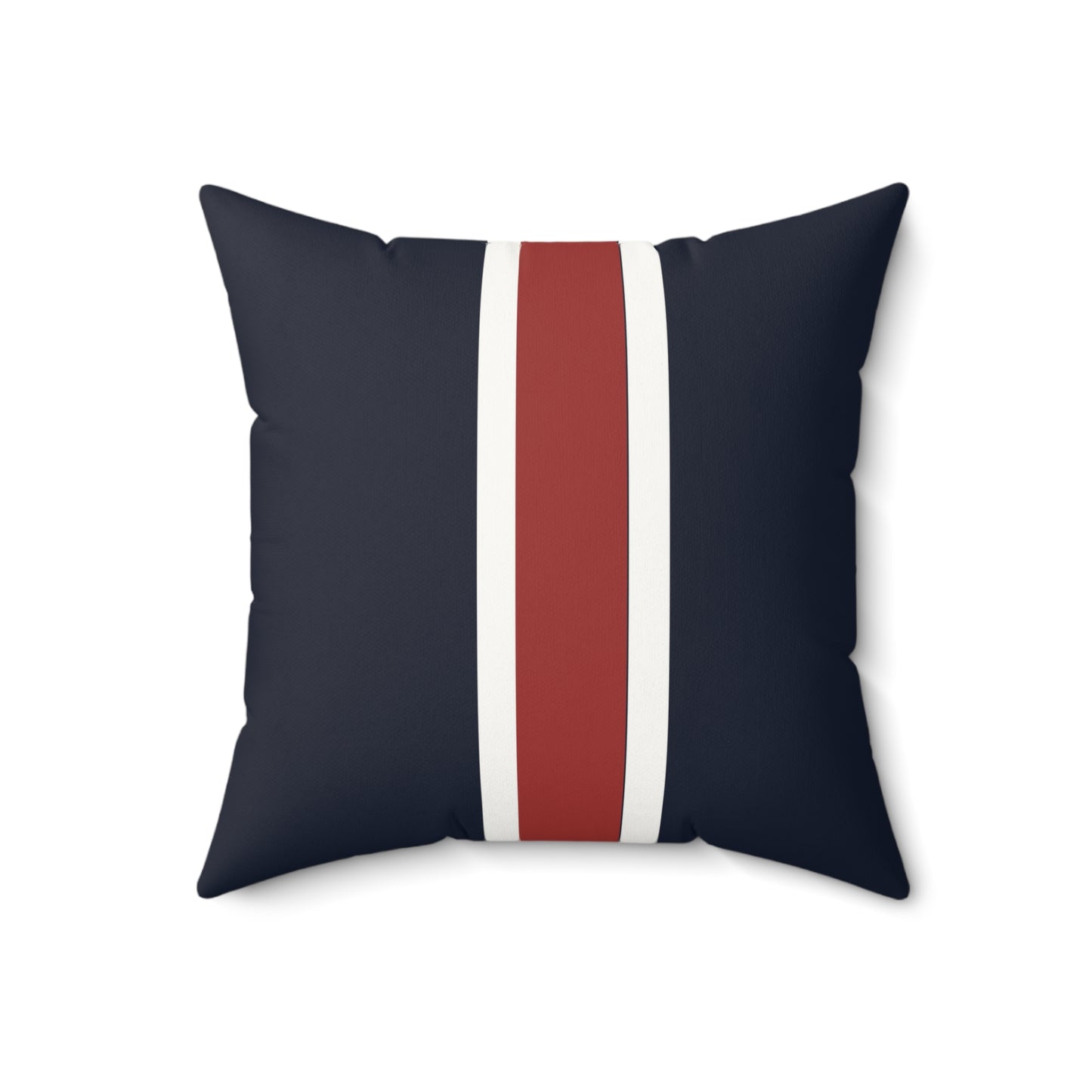 Lunar Midnight & Red-White Striped Faux Suede Square Pillow | Coastal Home Decor, Modern Cushion, Living Room Accent, Gift for Homeowners