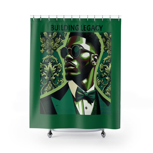 Elegant Legacy Shower Curtain - Building Legacy Design, Bathroom Decor, Modern Home Accessories, Unique Gift for Him/Her
