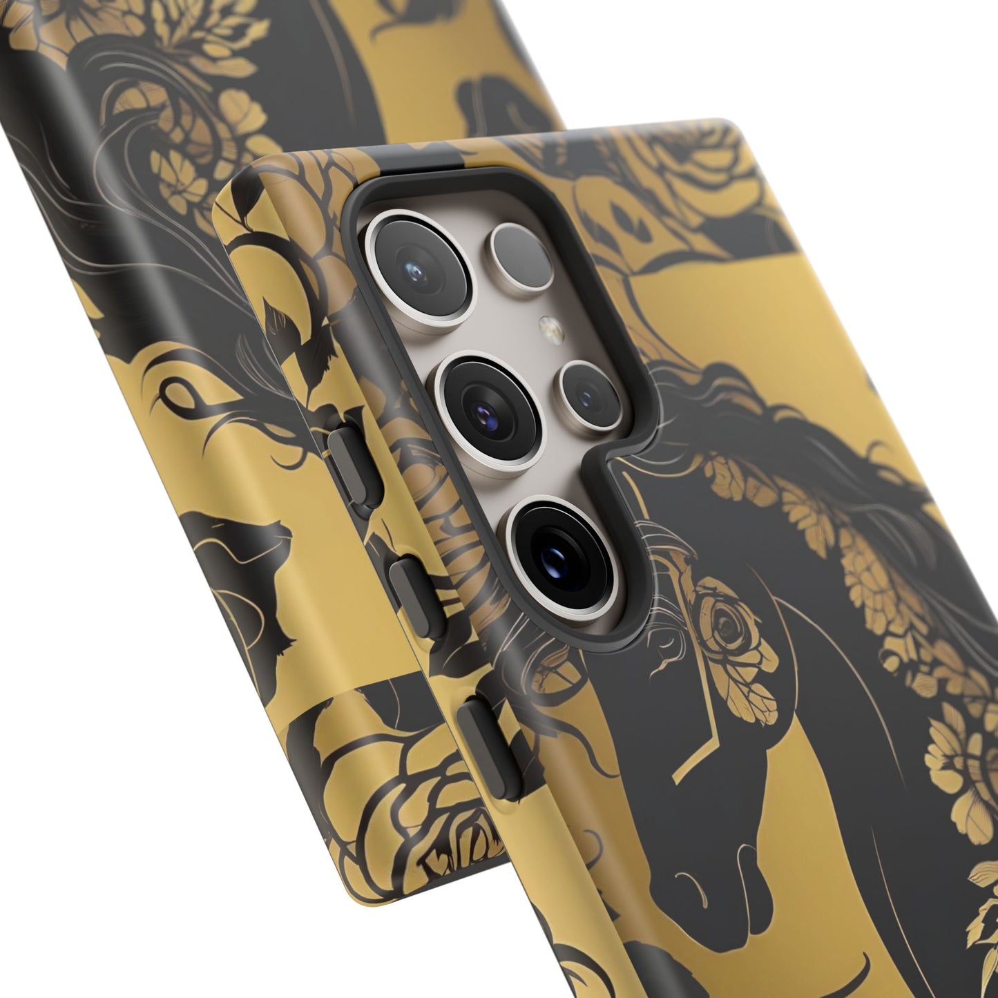Phone Case - Elegant Horse & Roses Design