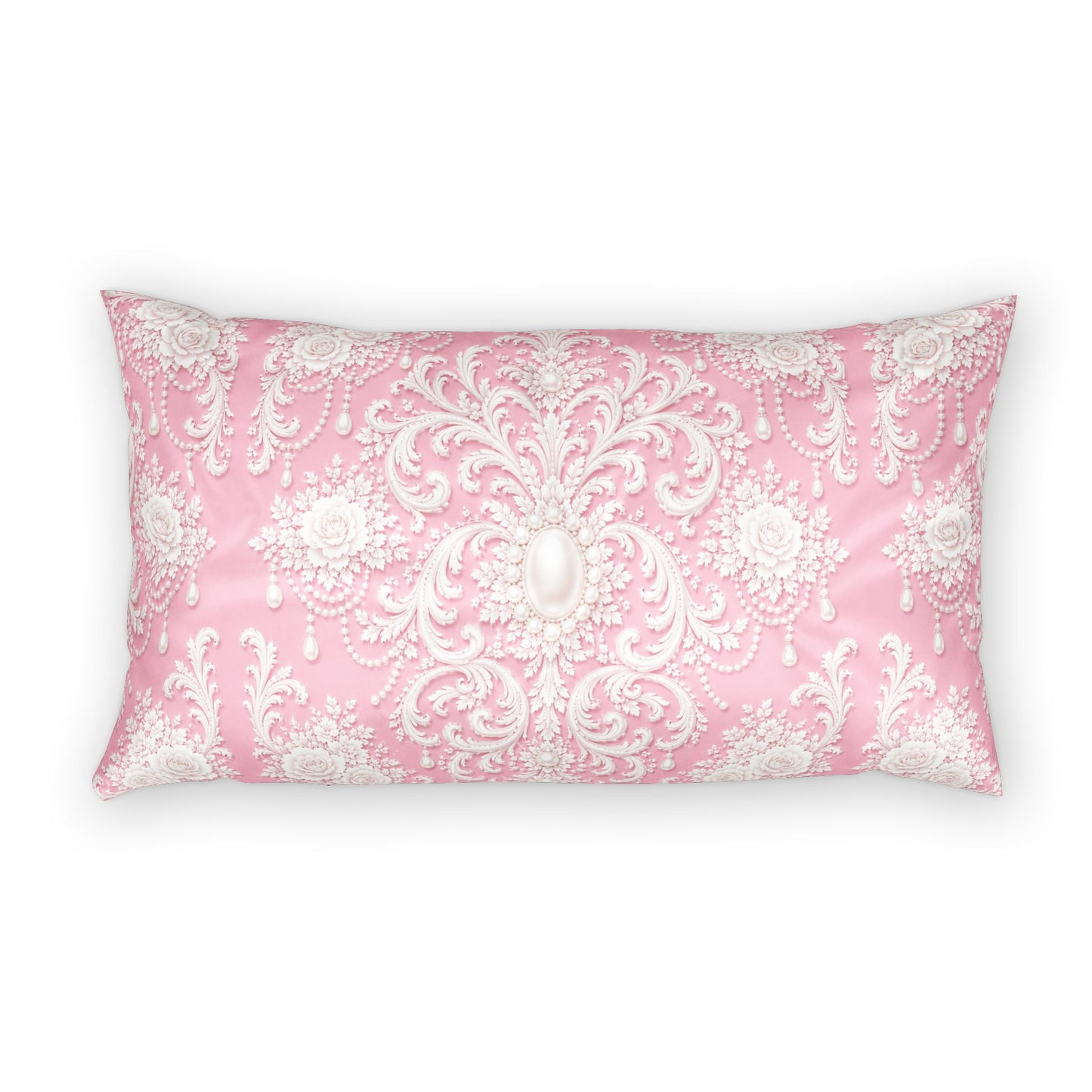 Pink Rococo Cotton Pillow Sham - Decorative Bed Accent