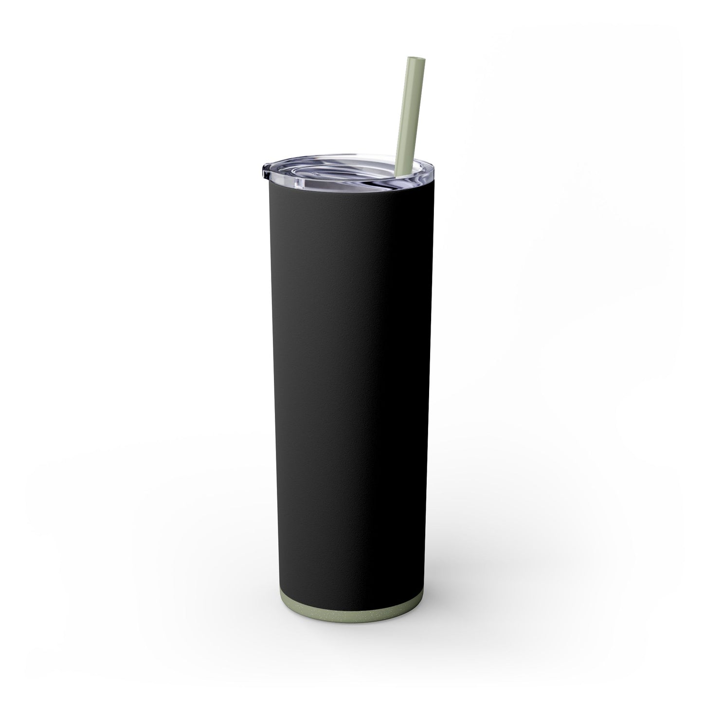 Stylish Black Skinny Tumbler with Straw, 20oz - Perfect for Coffee, Juice, and Smoothies, Ideal Gift for Any Occasion