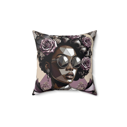Chic Floral Square Pillow | Stylish Home Decor, Floral Accent Pillow, Modern Throw Cushion, Gift for Her - Lilac Baroque Lady