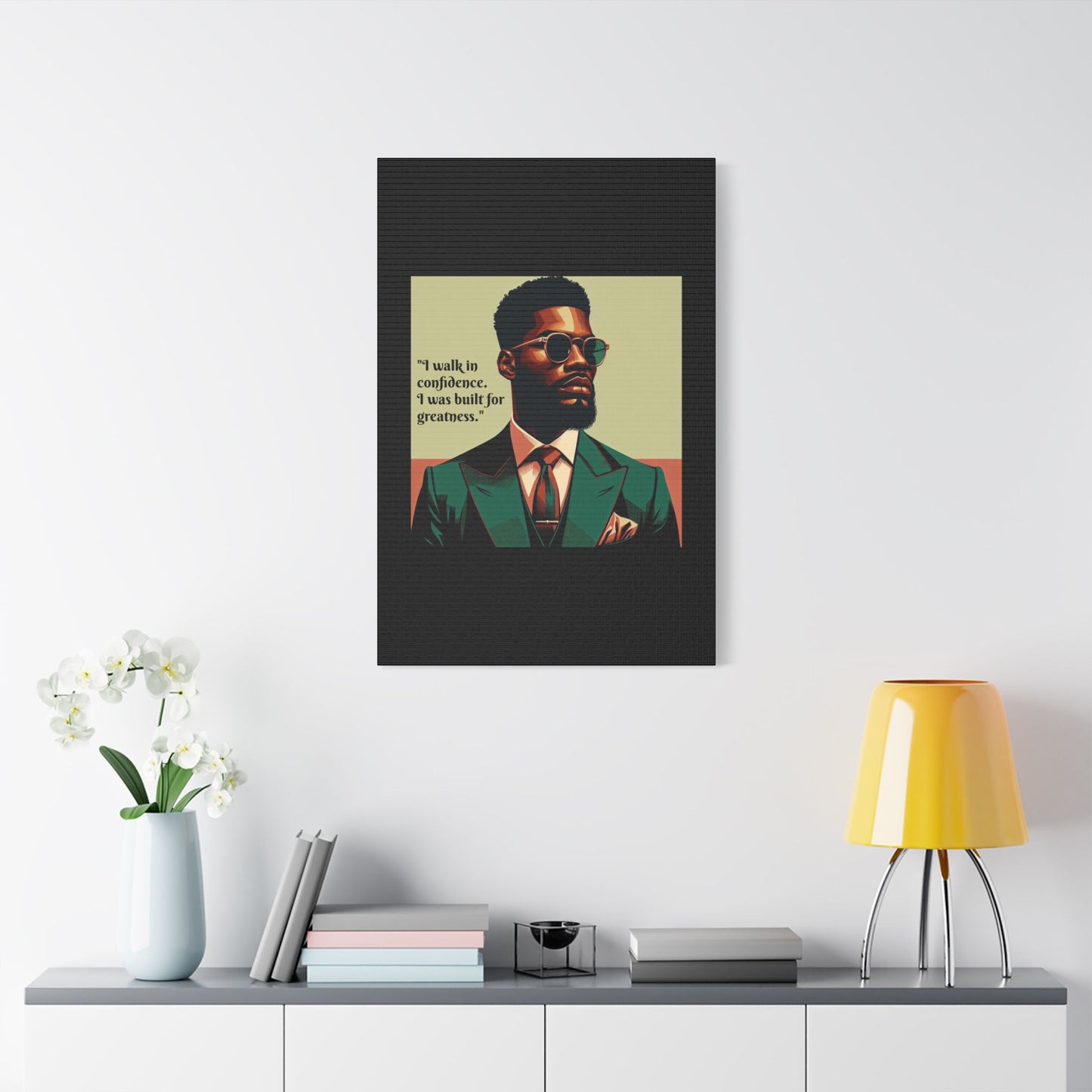 Afro Art Print Canvas, Wall Decor, Satin Stretched Canvas, African American Art, Office Decor, Home Decor - Built For Greatness