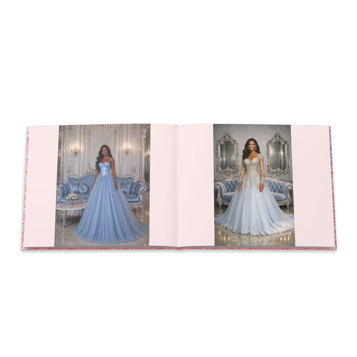 Pink Rococo Hardcover Fashion Illustrations - High Fashion Ball Gown Photo Book