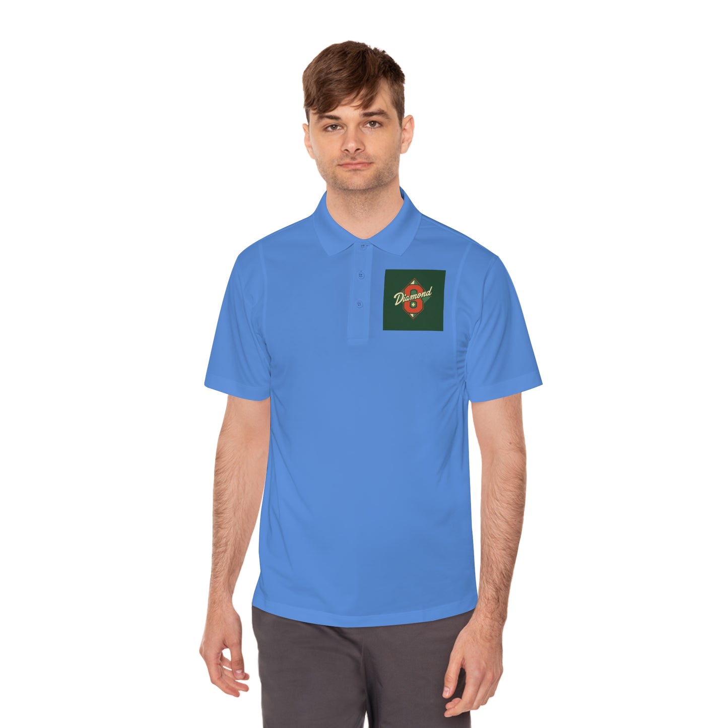 Men's Sport Polo Shirt with Green Design, Casual Wear, Gym Apparel, Outdoor Events, Golf Shirt, Father's Day Gift - Diamond 8