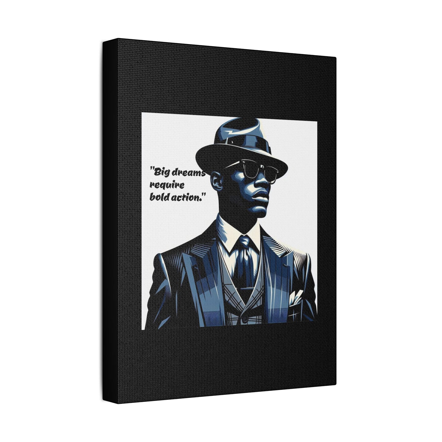 Afro Art Print Canvas, Wall Decor, Satin Stretched Canvas, African American Art, Office Decor, Home Decor - "Big dreams require bold action."