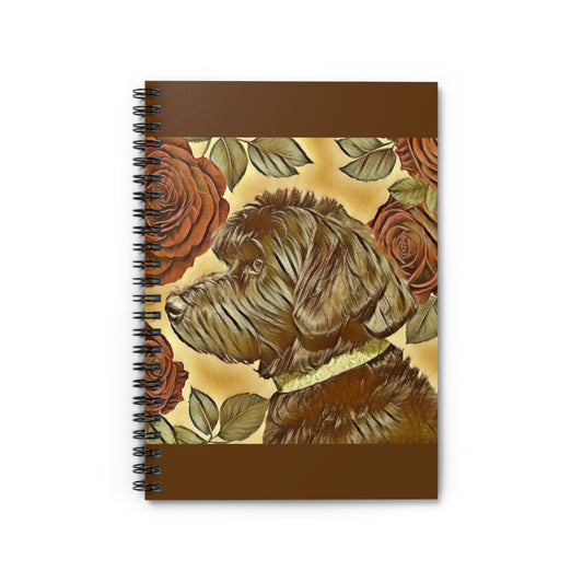 Elegant Vintage Spiral Notebook - Ruled Line with Golden Doodle & Roses