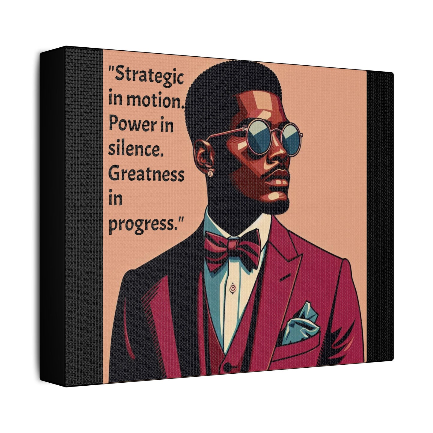 Afro Art Print Canvas, Wall Decor, Satin Stretched Canvas, African American Art, Office Decor, Home Decor - "Strategic In Motion...."