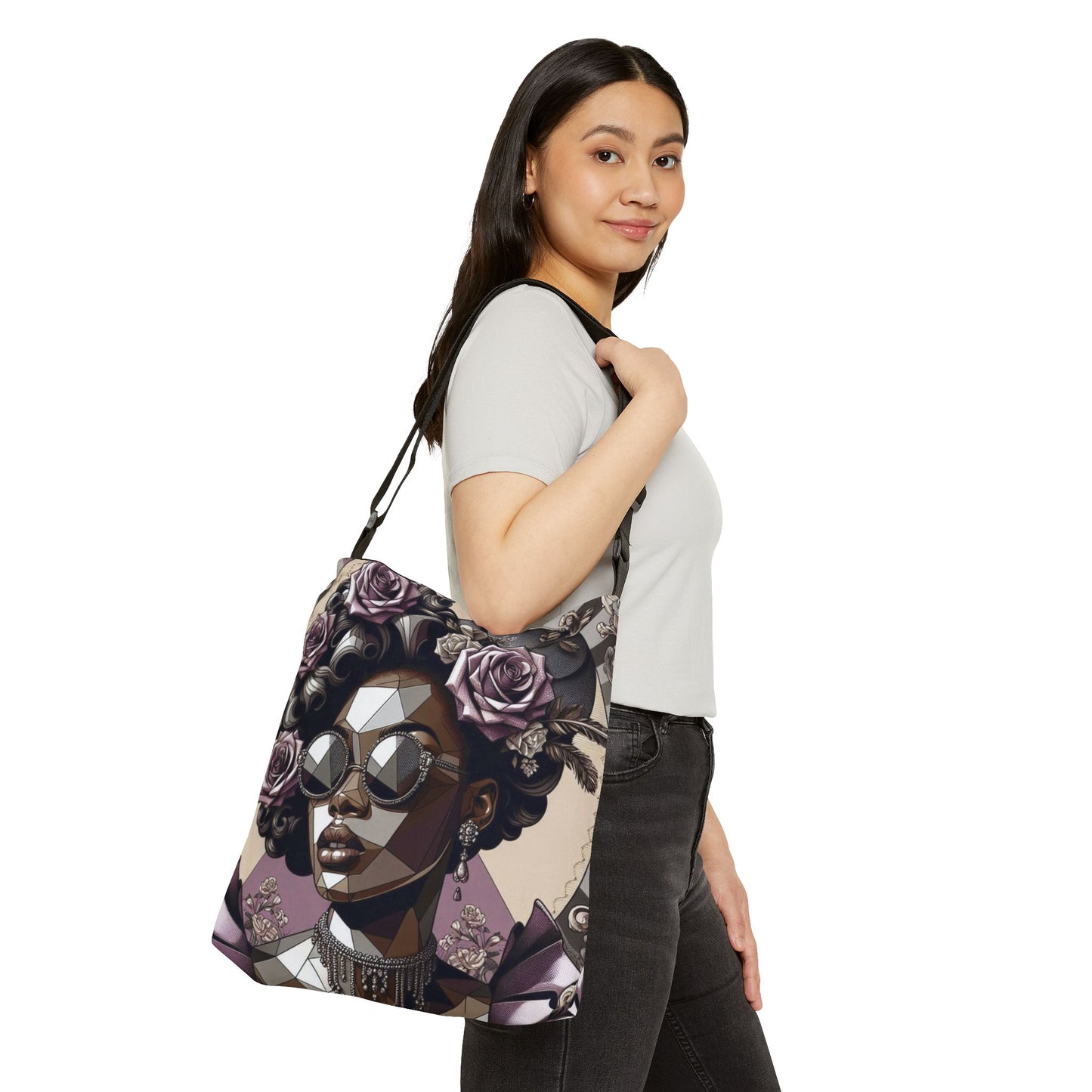 Stylish Adjustable Tote Bag | Fashionable Handbag for Everyday Use | Perfect Gift for Moms, Friends - Lilac Baroque Lady