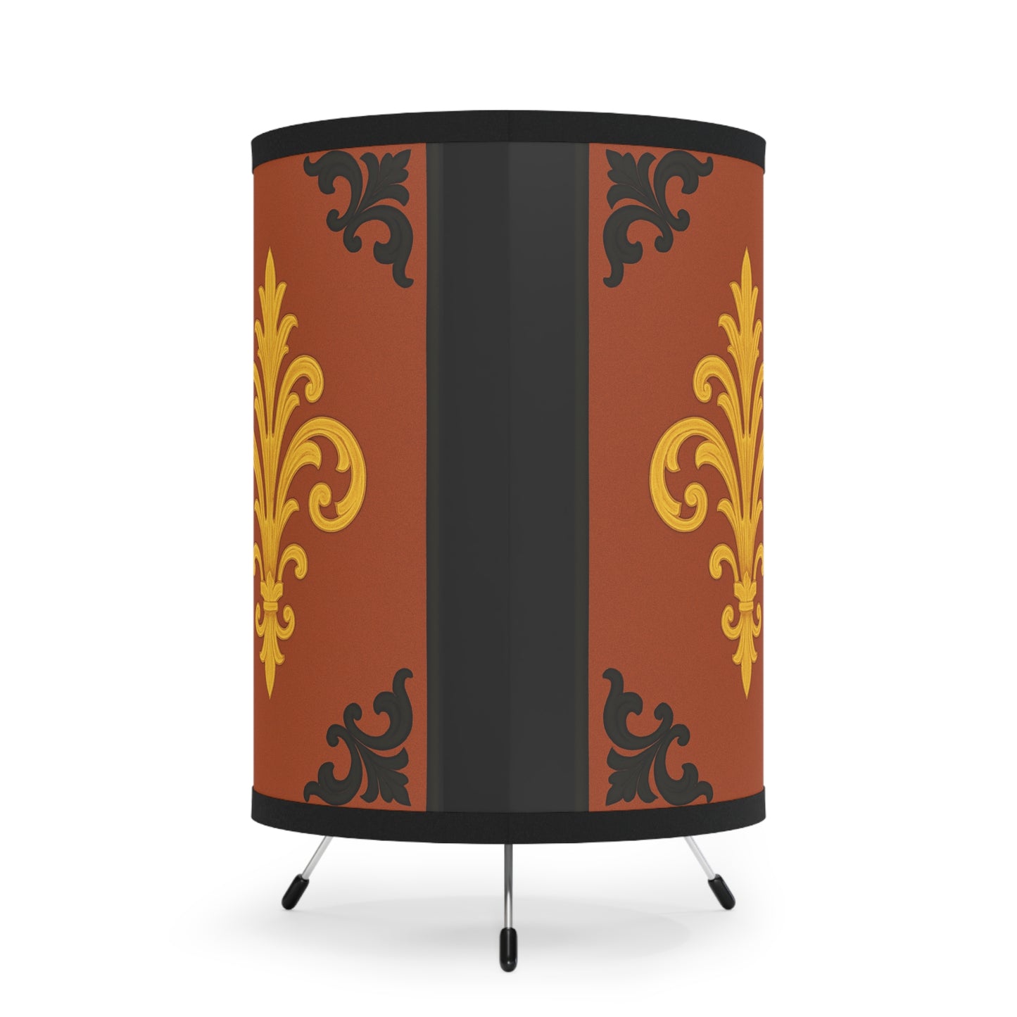Dusk Terracotta Baroque Table Lamp — Vintage Printed Shade