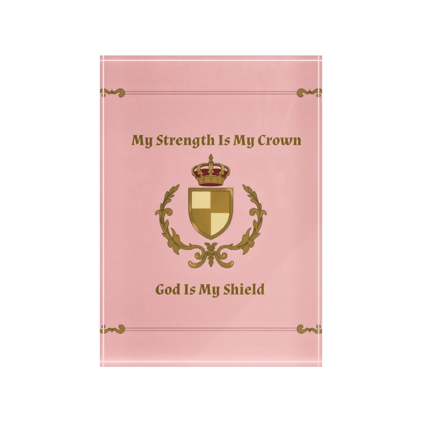 Crown & Crest Spiritual Quote Inspirational Photo Block - My Strength Is My Crown, God Is My Shield | Home Decor, Gift for Friends, Office Desk