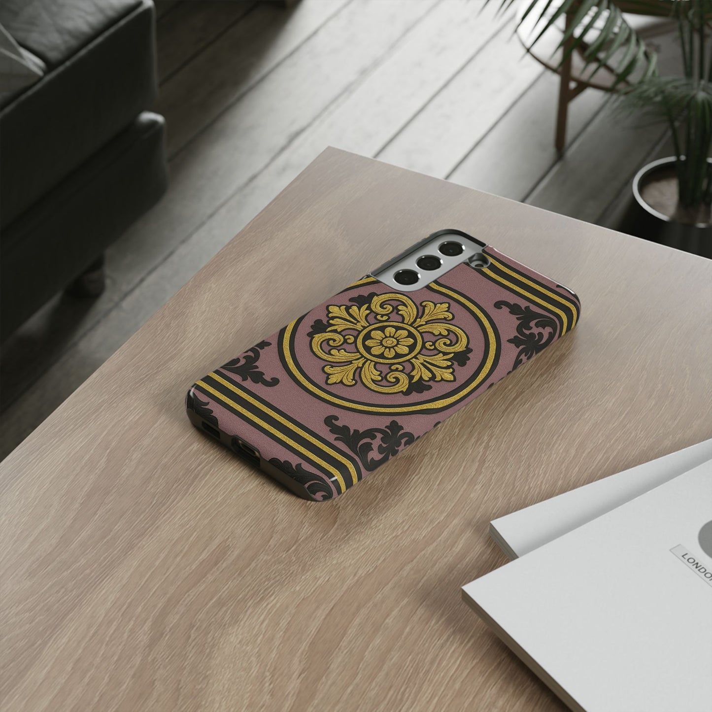 Gilded Mauve With Gold-Black Baroque Tough Cases