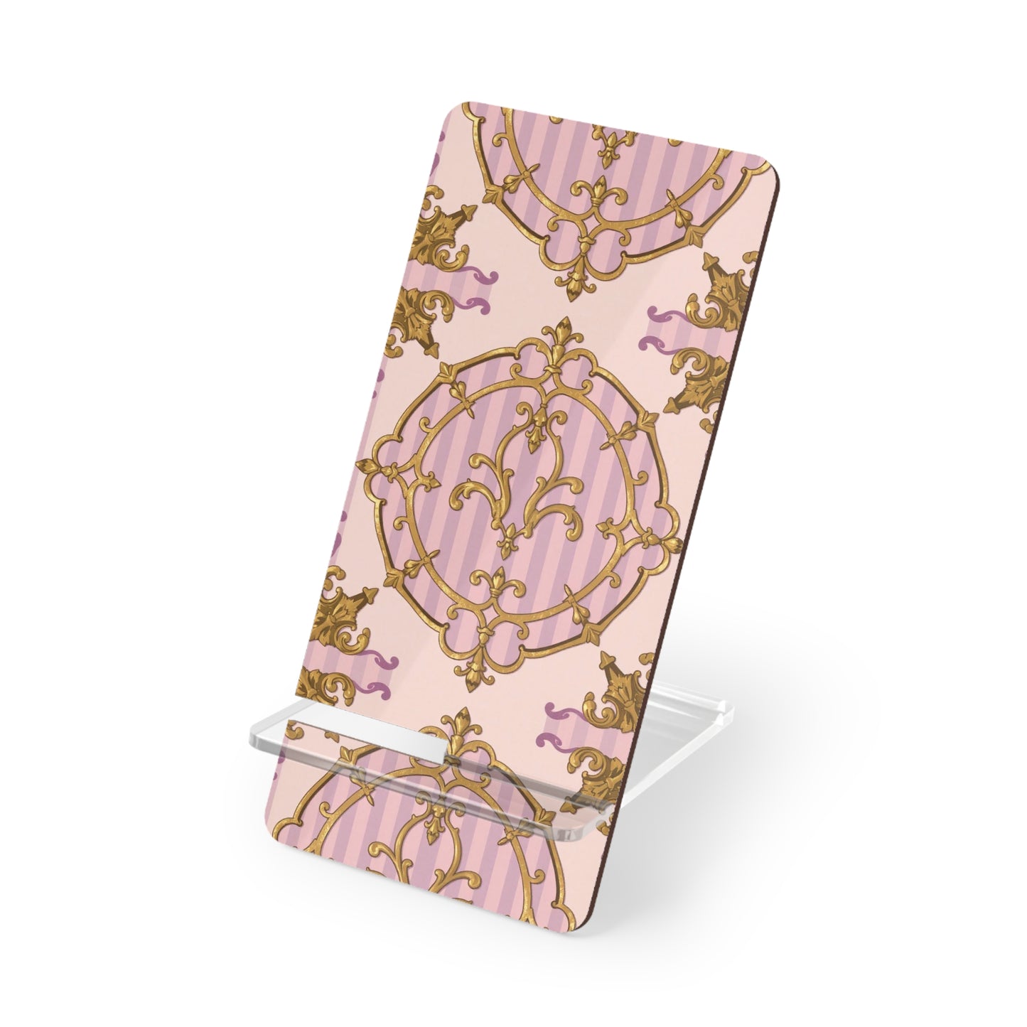 Elegant Lavender & Alabaster Striped Gold Baroque Smartphone Display Stand, Cute Phone Holder, Desk Organizer, Gift for Her, Home Decor