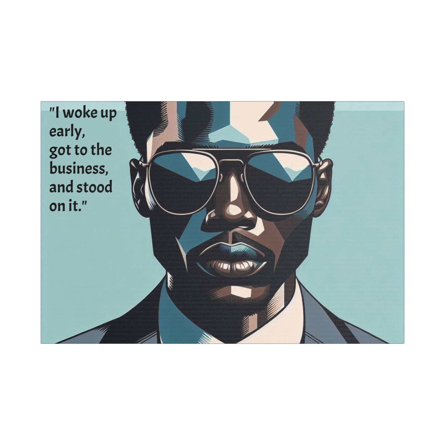 Afro Art Print Canvas, Wall Decor, Satin Stretched Canvas, African American Art, Office Decor, Home Decor - "I woke up early"