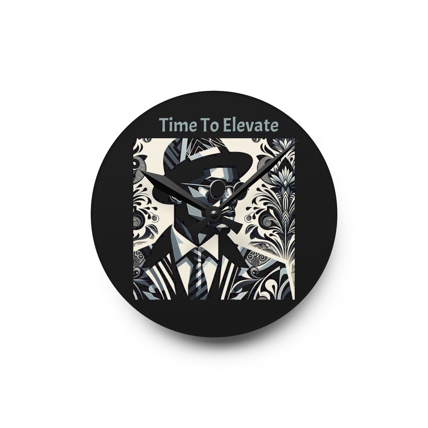 Stylish Acrylic Wall Clock with 'Time To Elevate' Design - Modern Home Decor, Unique Gift, Office Art, Wall Decoration, Elegant Timepiece