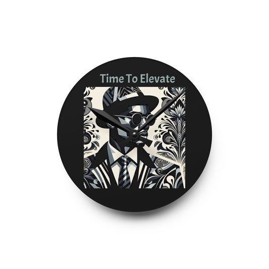 Stylish Acrylic Wall Clock with 'Time To Elevate' Design - Modern Home Decor, Unique Gift, Office Art, Wall Decoration, Elegant Timepiece