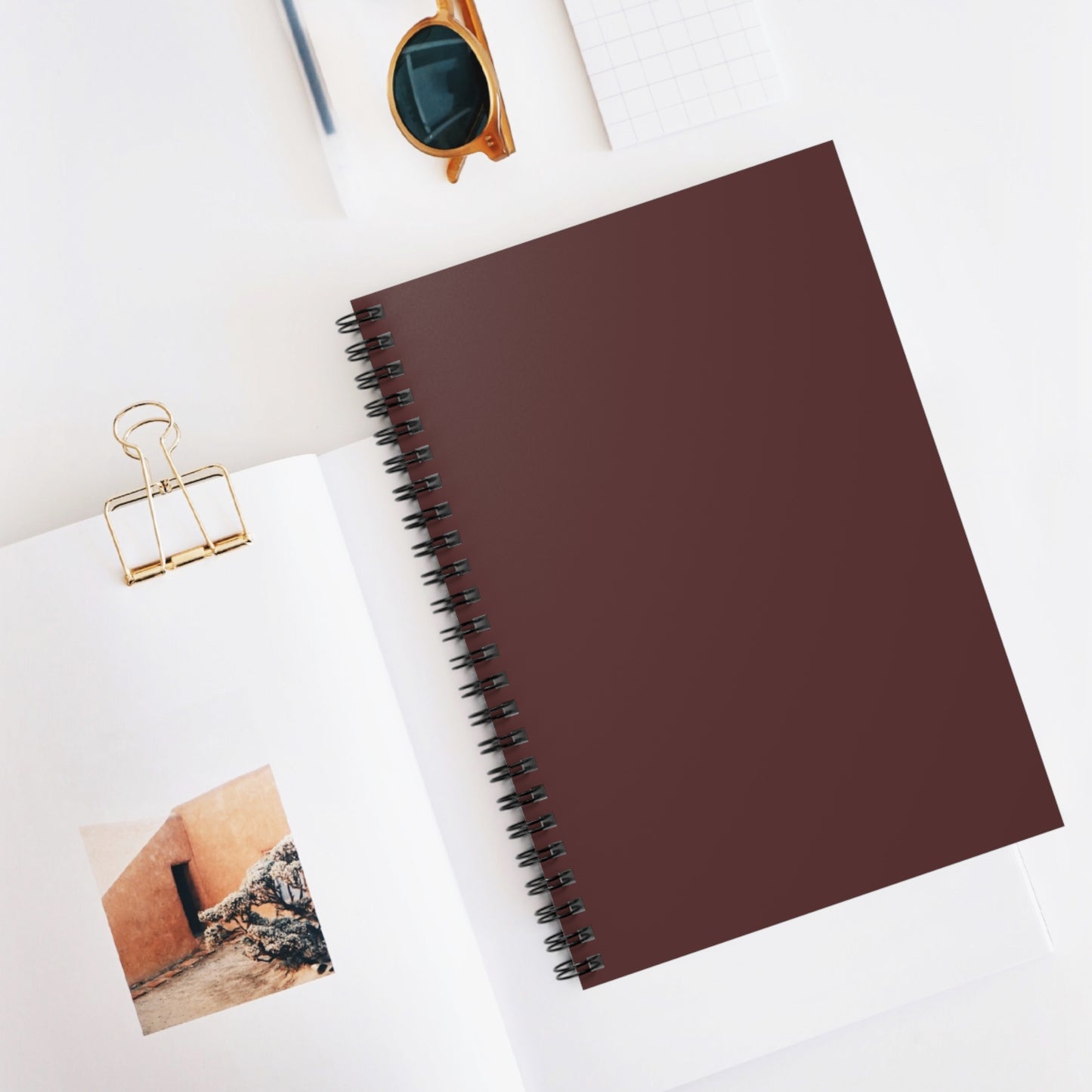 Stylish Brown Merlot Spiral Notebook - Ruled Lines for School, Work Notes, Journaling, Gifts, and More