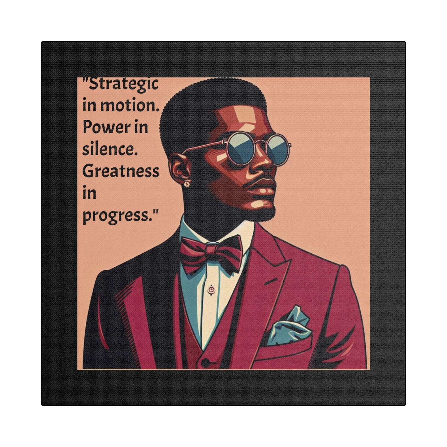 Afro Art Print Canvas, Wall Decor, Satin Stretched Canvas, African American Art, Office Decor, Home Decor - "Strategic In Motion...."