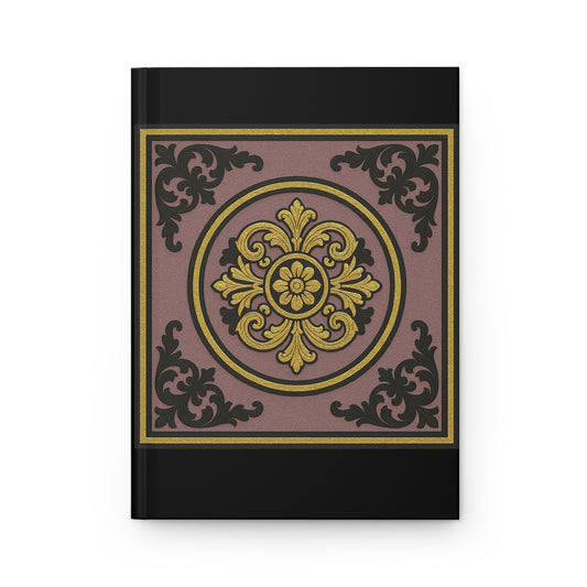 Elegant Gilded Mauve With Gold-Black Baroque Hardcover Journal - Great for Writers, Gifts, School Use, Scrapbooking, Daily Journaling