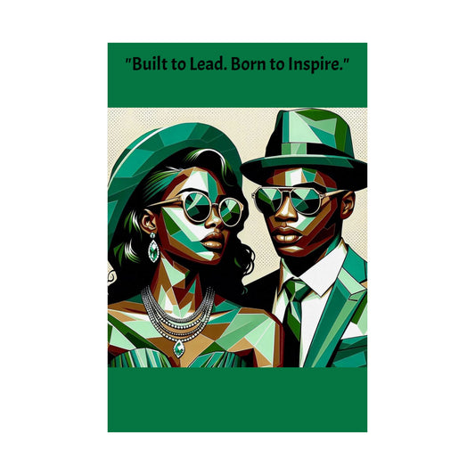 Afro Art Poster - Elegant Matte Vertical Wall Decor - "Built to Lead. Born to Inspire."