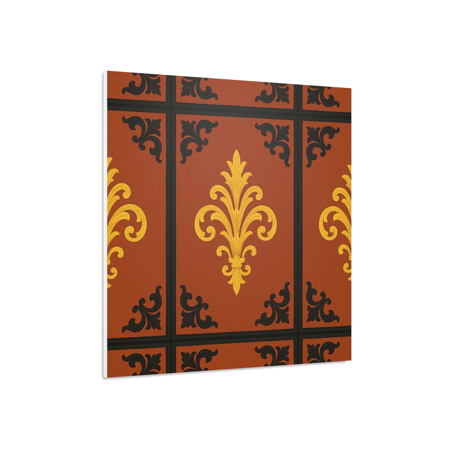 Dusk Terracotta Baroque Foam Board — Baroque Pattern Wall Art (Dusk Terracotta, Gold & Black)