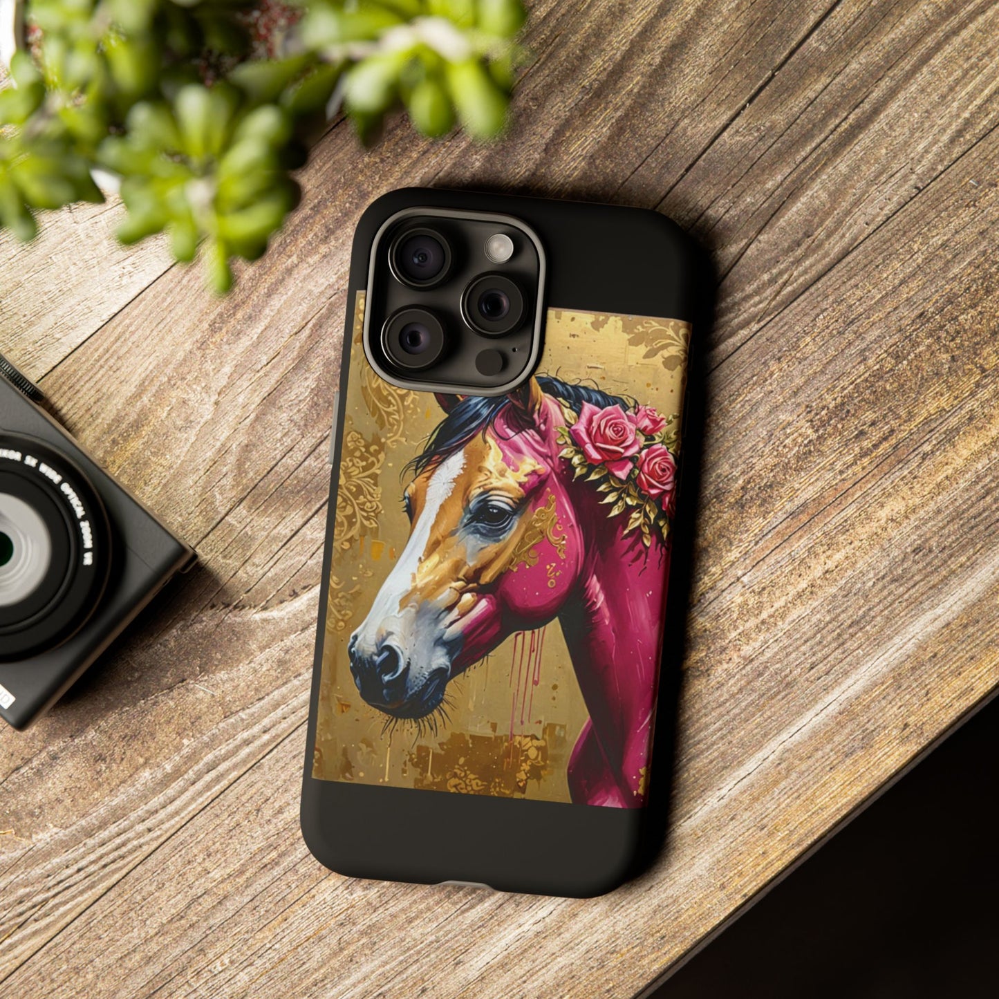 Phone Case - Elegant Horse Damask Design