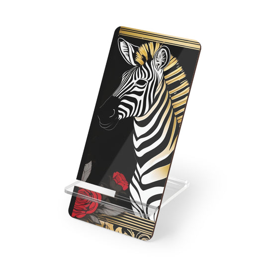 Smartphone Stand - Elegant Zebra Design - Zebra & Roses Decorative Holder