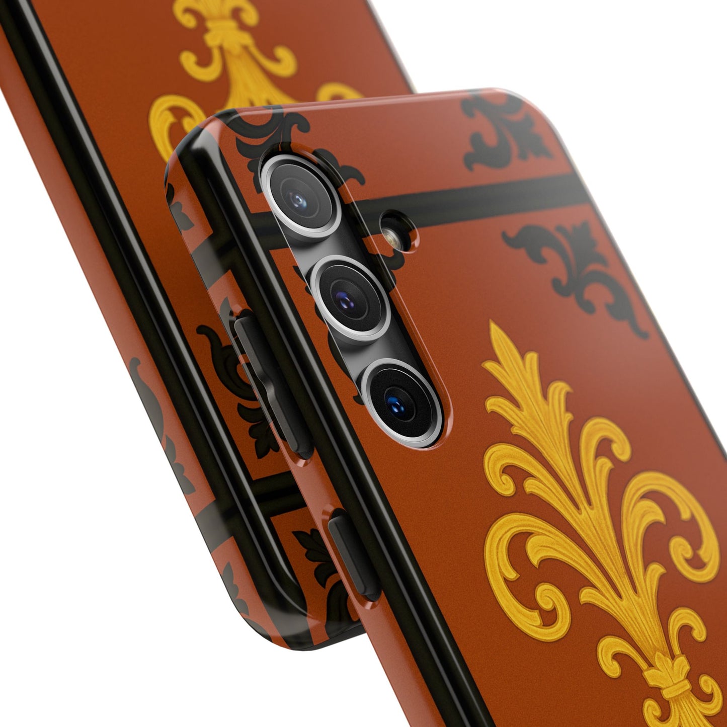Dusk Terracotta Baroque Tough Phone Case — Vintage Baroque Design, Protective iPhone Cover