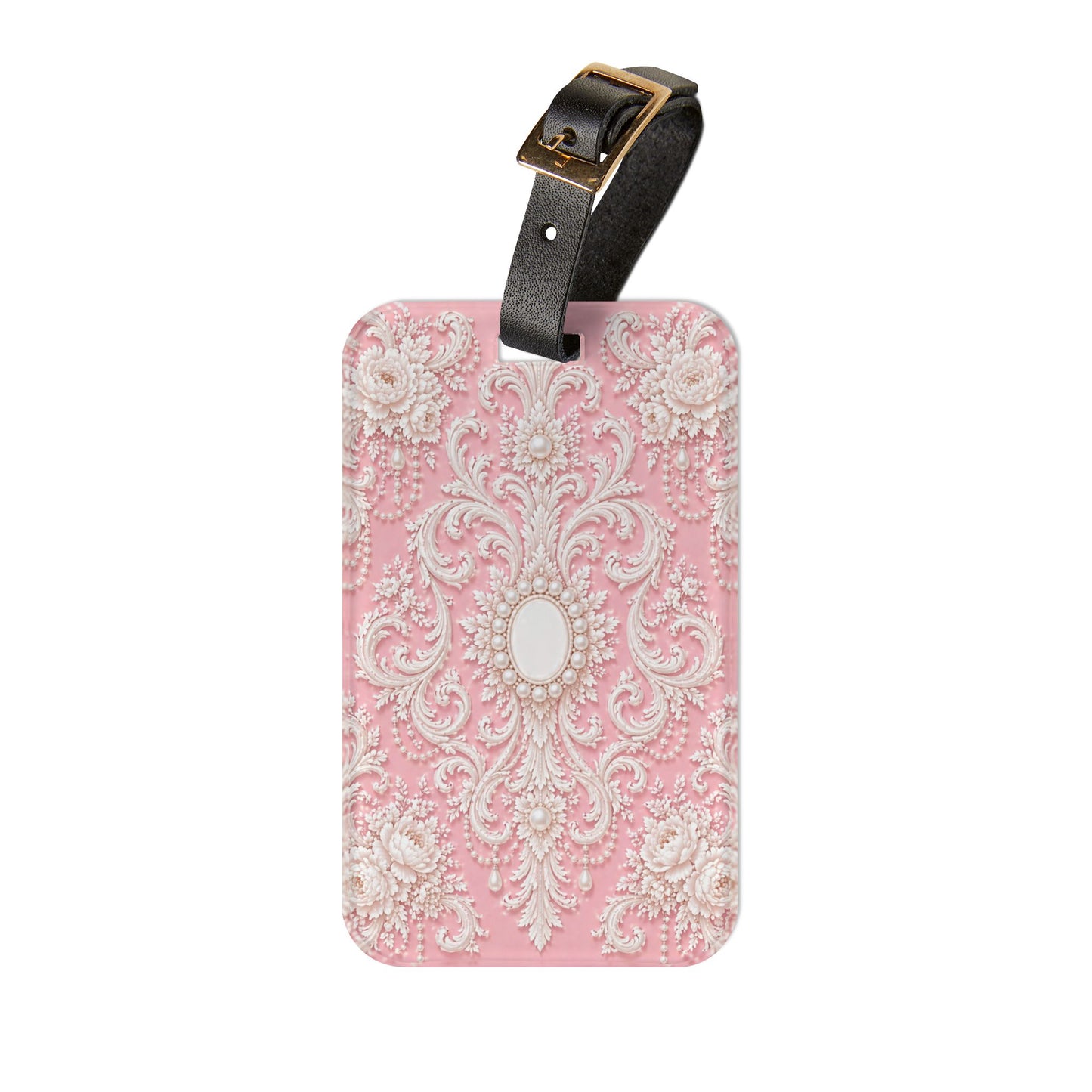 Pink Rococo Elegant  Luggage Tag - Stylish Travel Accessory