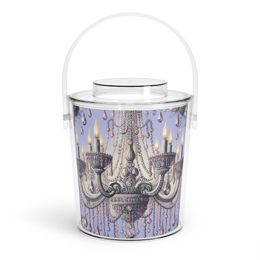 Elegant Chandelier Ice Bucket, Wine Cooler, Cocktail Accessory, Party Decor, Bridal Shower Gift - Lilac Jeweled Chandelier