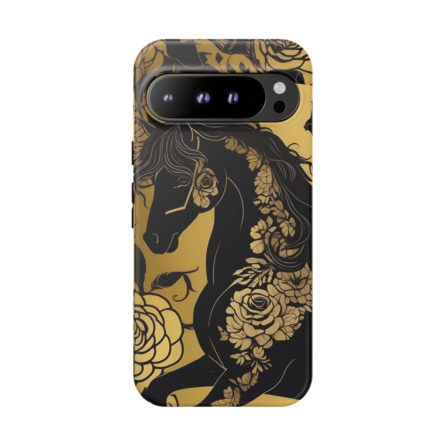 Phone Case - Elegant Horse & Roses Design