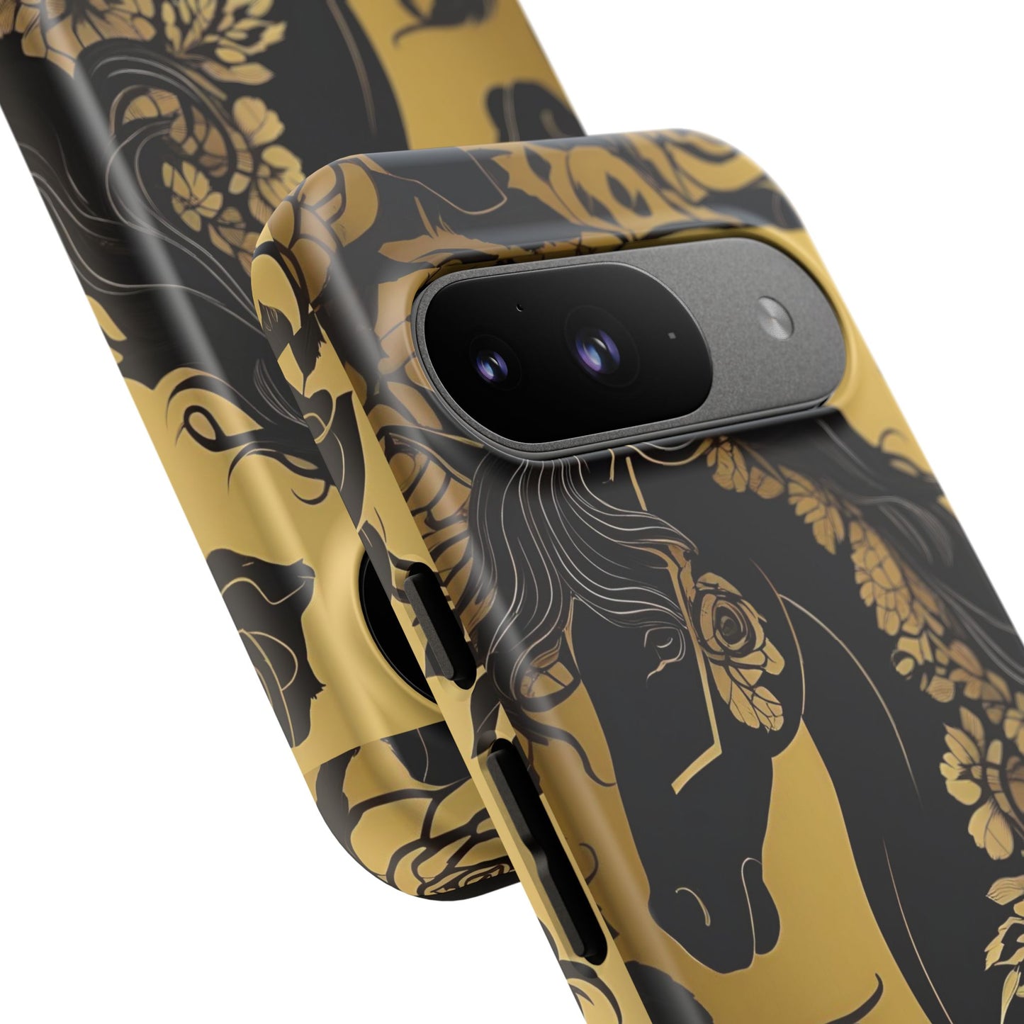 Phone Case - Elegant Horse & Roses Design