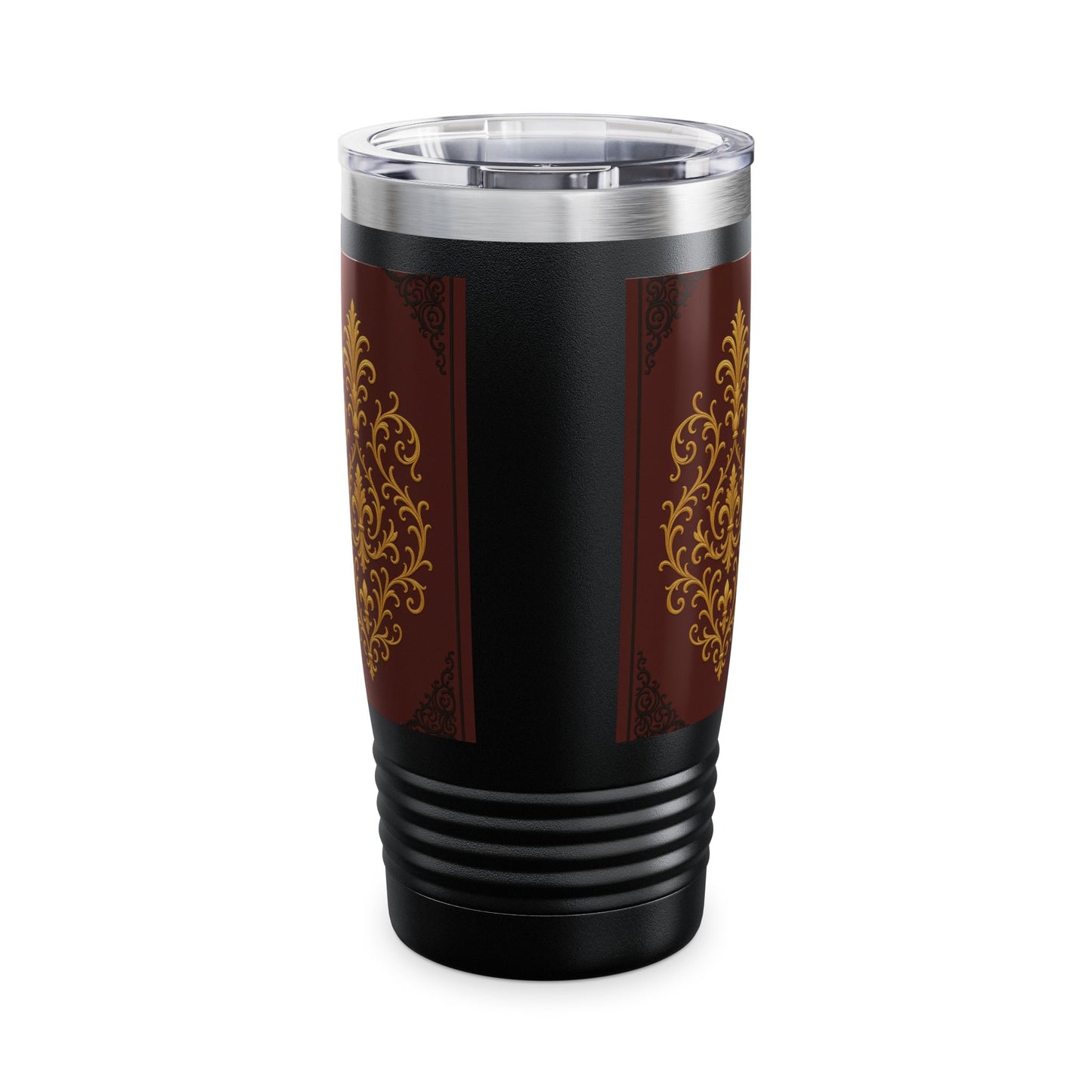 Dusk Burgundy-Black & Gold Baroque 20oz Tumbler – Elegant Gold Baroque on Burgundy