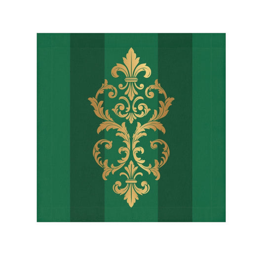 Green Striped Gold Baroque Face Towel — Decorative Hand Towel