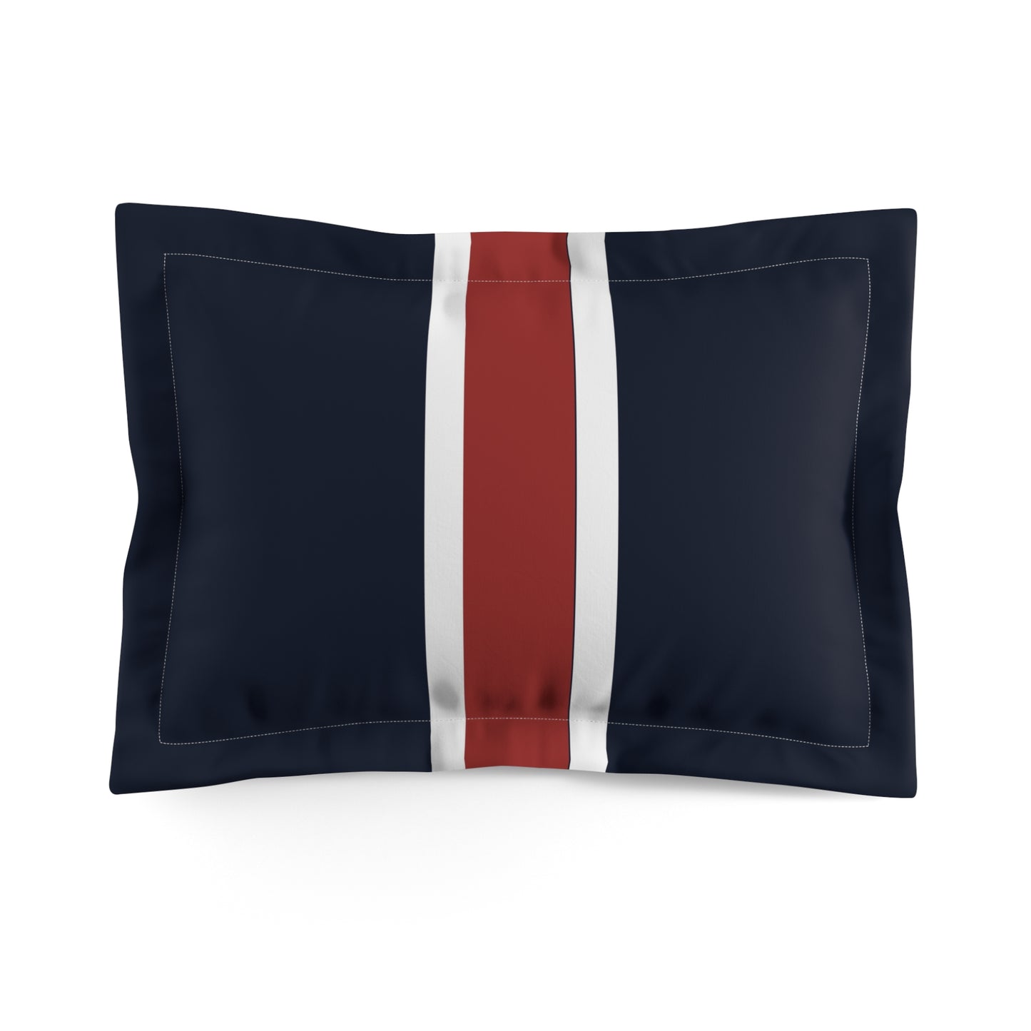 Lunar Midnight & Red-White Striped Microfiber Pillow Sham, Cozy Bedding, Modern Decor, Gift for Home, Pillow Cover for Nautical Theme