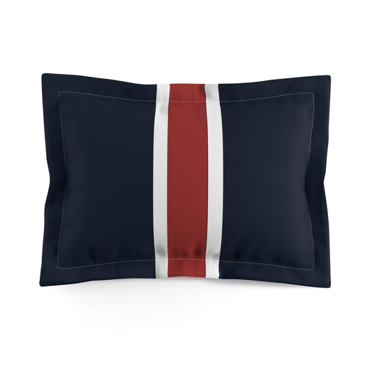 Lunar Midnight & Red-White Striped Microfiber Pillow Sham, Cozy Bedding, Modern Decor, Gift for Home, Pillow Cover for Nautical Theme