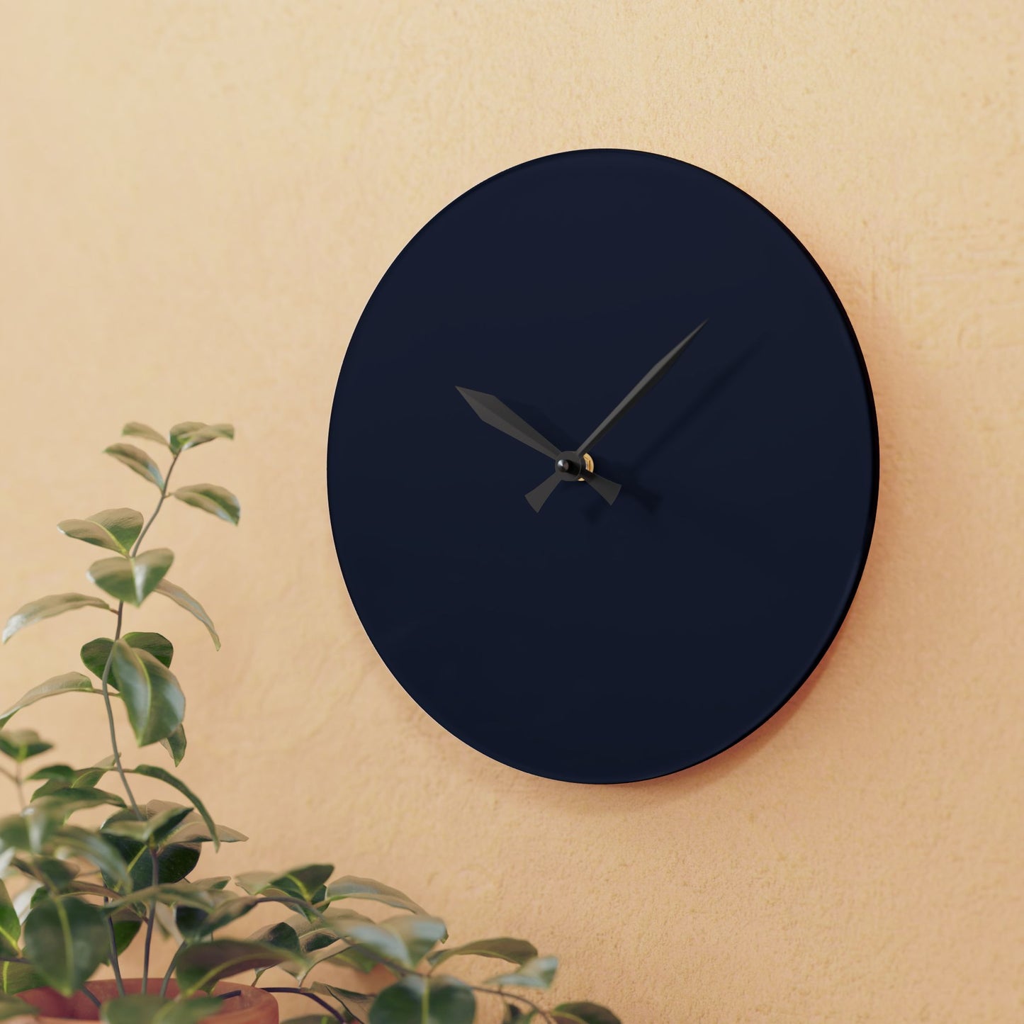 Modern Lunar Midnight Minimalist Acrylic Wall Clock – Chic Home Decor, Gift for Housewarming, Birthday, Unique Wall Art, Elegant Timepiece