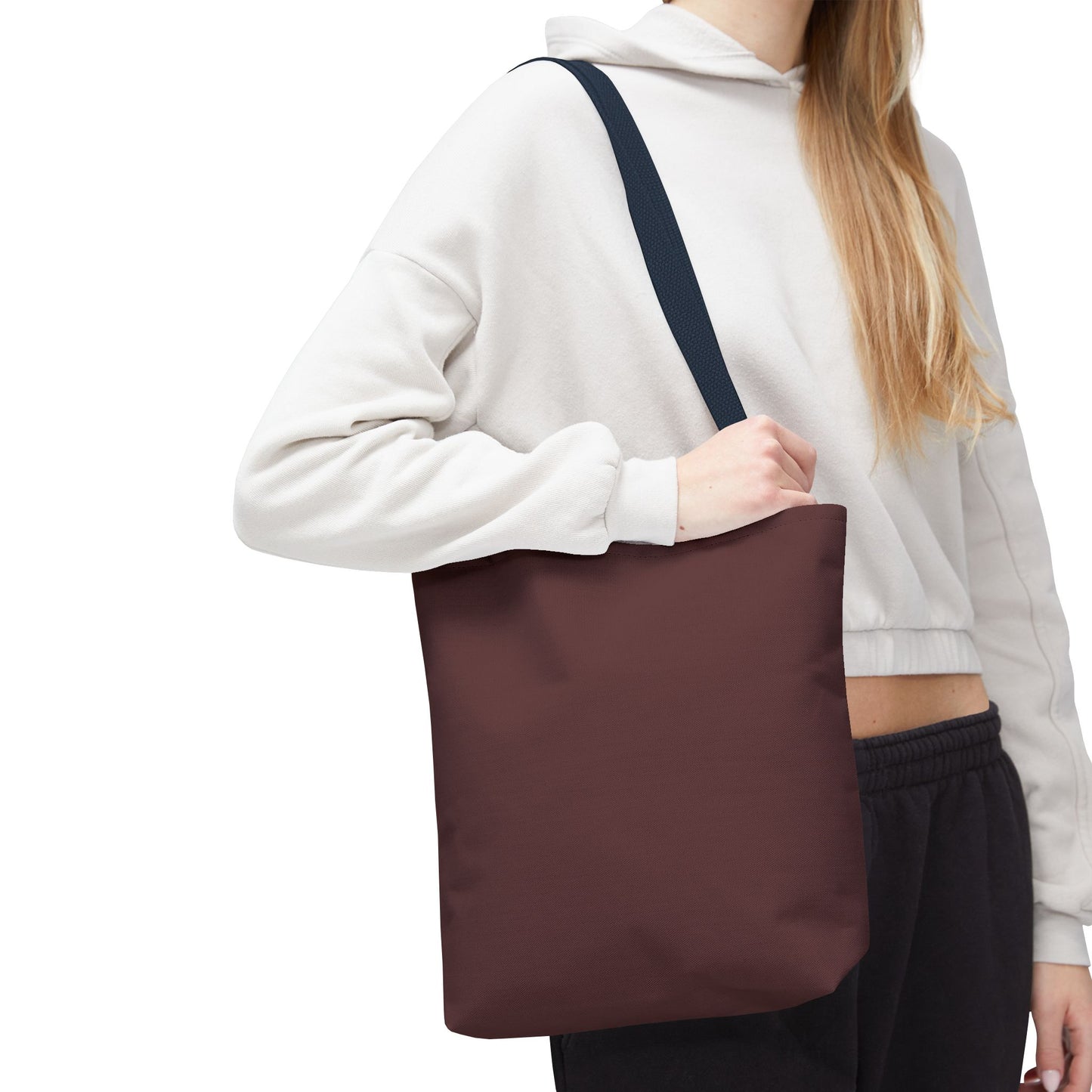 Stylish Brown Merlot All-Over Print Tote Bag, Eco-Friendly Shopping Bag, Reusable Grocery Tote, Personalized Gift, Trendy Handbag