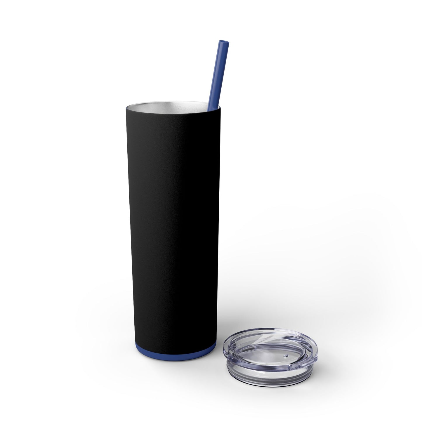 Stylish Black Skinny Tumbler with Straw, 20oz - Perfect for Coffee, Juice, and Smoothies, Ideal Gift for Any Occasion