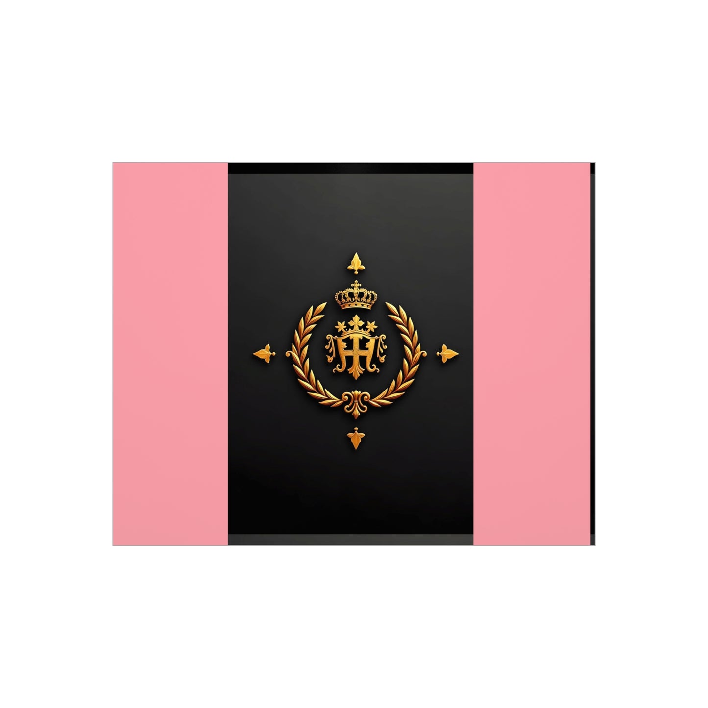Elegant Wall Art Foam Board, Luxurious Home Decor, Modern Design Display, Stylish Room Accent, Office Decor, Unique Gift - Pink Striped Gold Crest