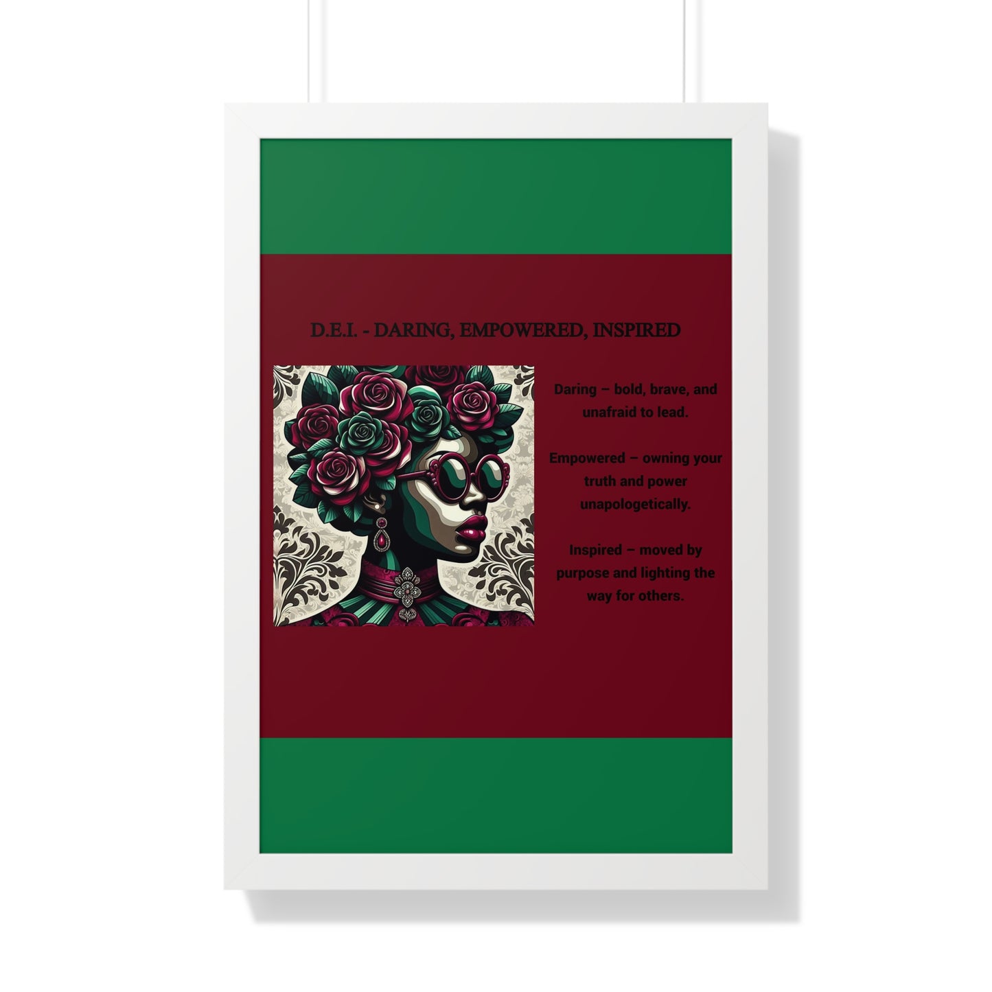 Empowered Women Framed Vertical Poster – Daring, Empowered, Inspired Wall Art for Home Decor