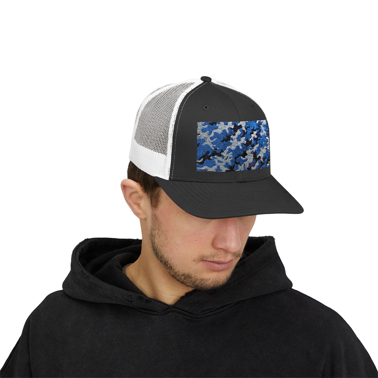 Camouflage Sequin Snapback Cap | Trendy Hats for Outdoor Lovers, Fashion Accessory, Gift for Him/Her, Summer Style - Blue Camo